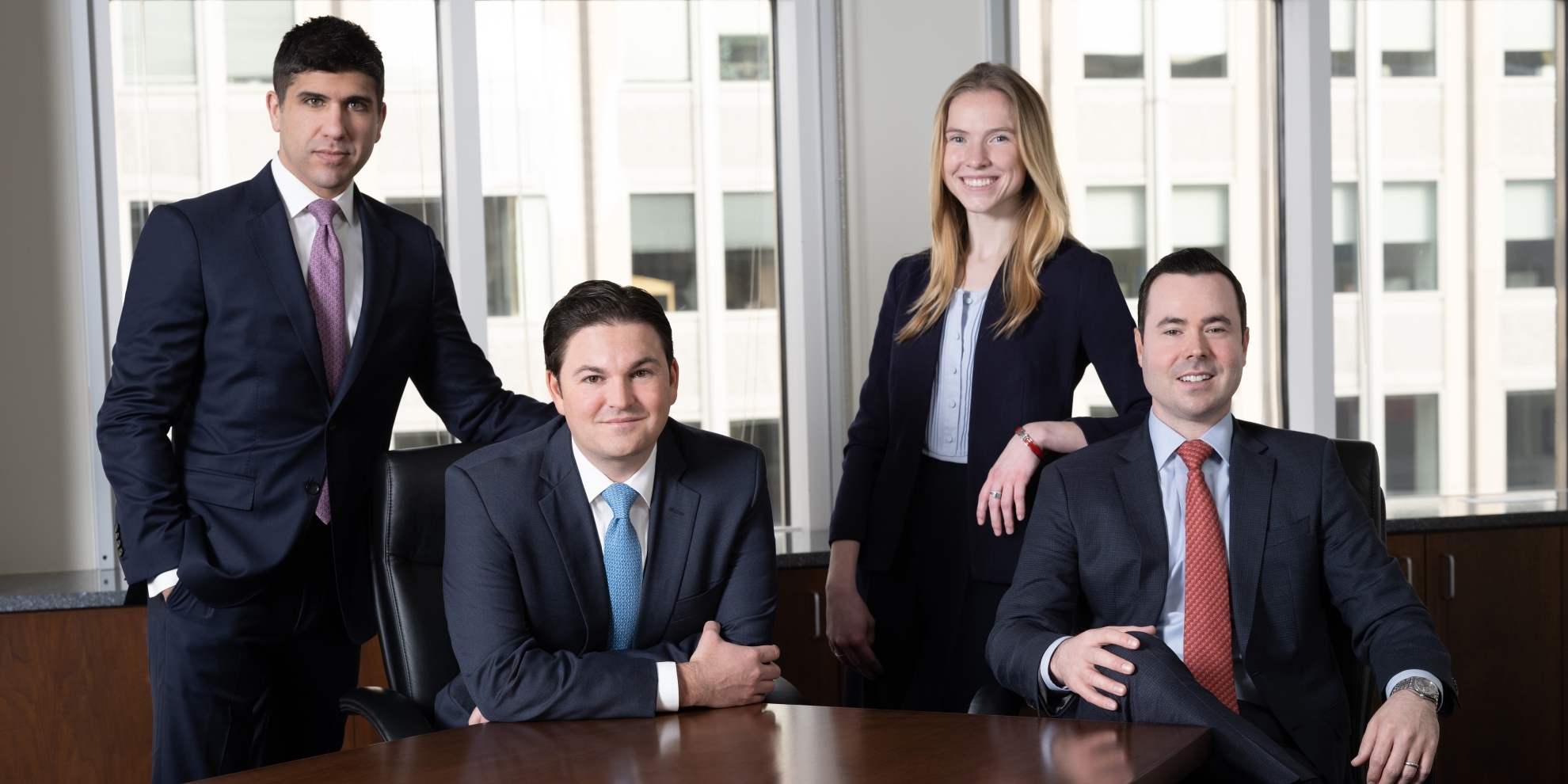 From left to right: Brandon Feldman, Robert S. Barcellona, Jr., Kelsey E. Feeley, Eric P. Dennett